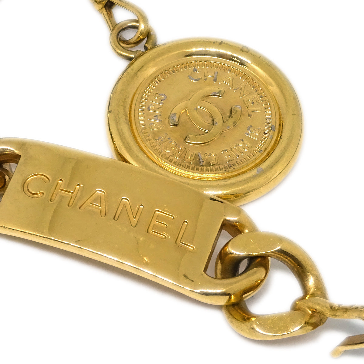 Luxury Chanel Medallion Chain Belt Black 94A Small New
