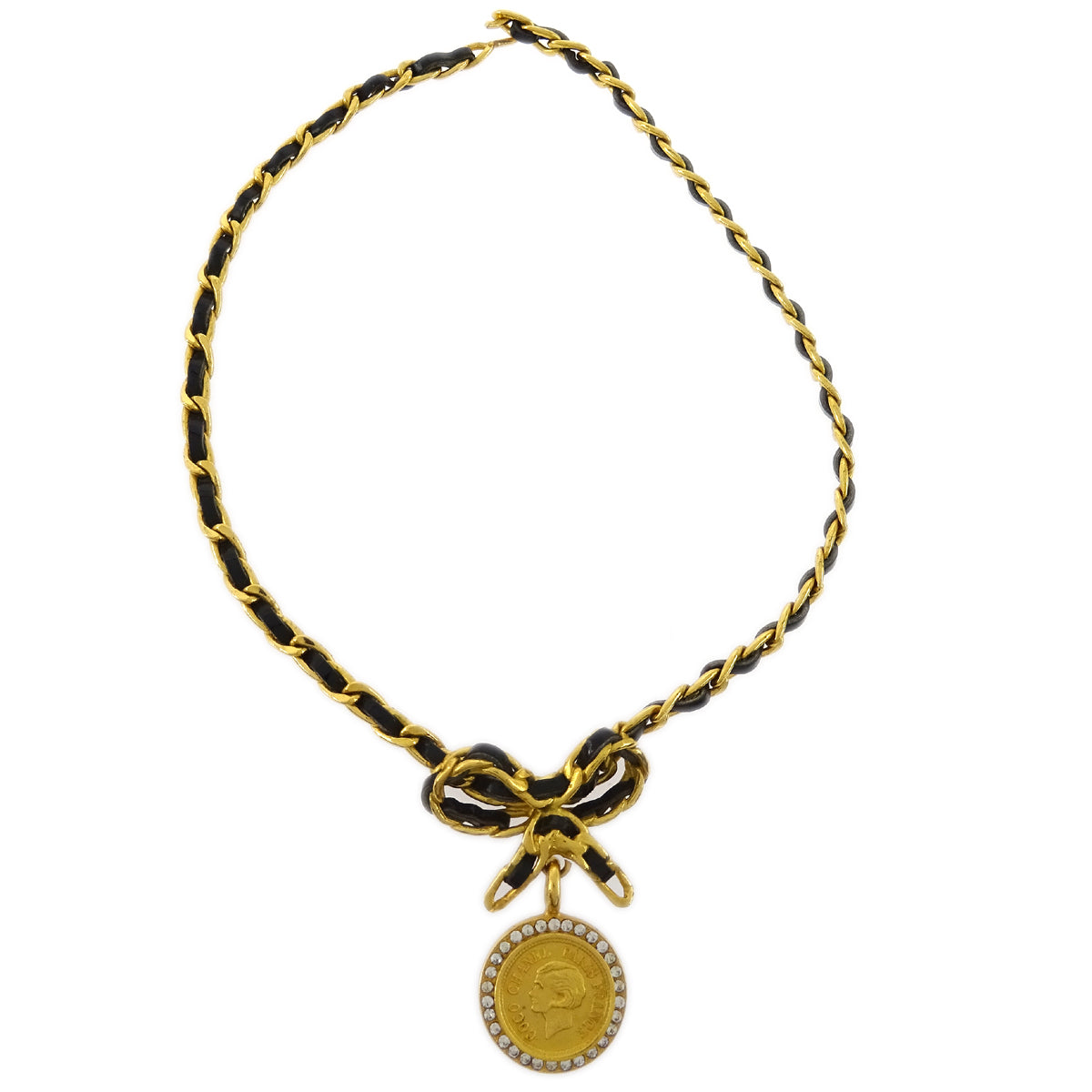 Luxury Chanel 1996 Crystal & Gold Medallion Choker