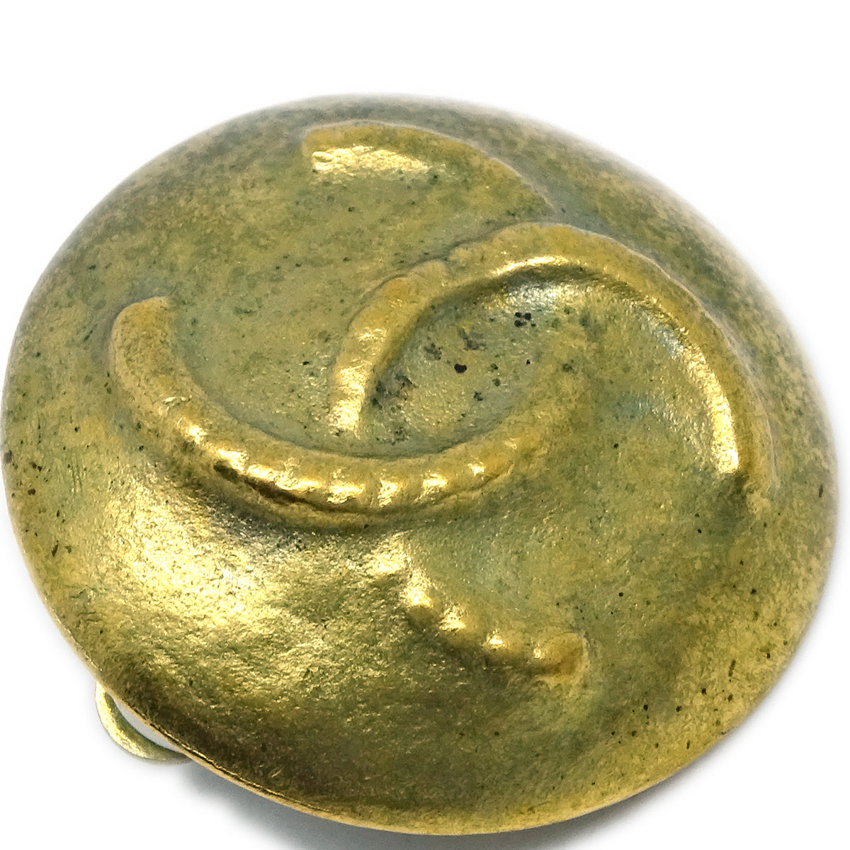Luxury Chanel Gold Button Earrings Clip-On 95P