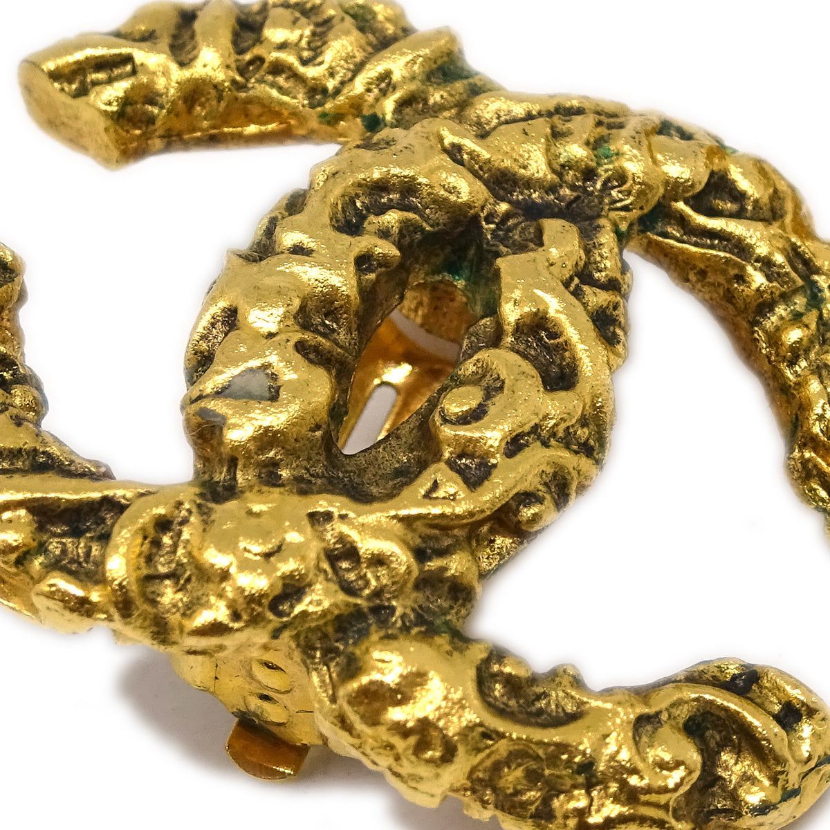 Luxury Chanel CC Earrings Clip-On Gold 93A Large