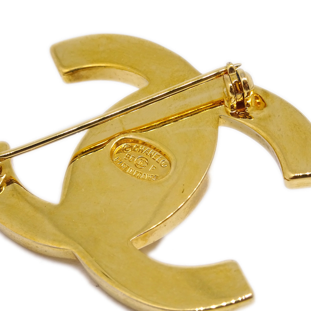 Luxury Chanel Turnlock Brooch Pin Gold Large 96P