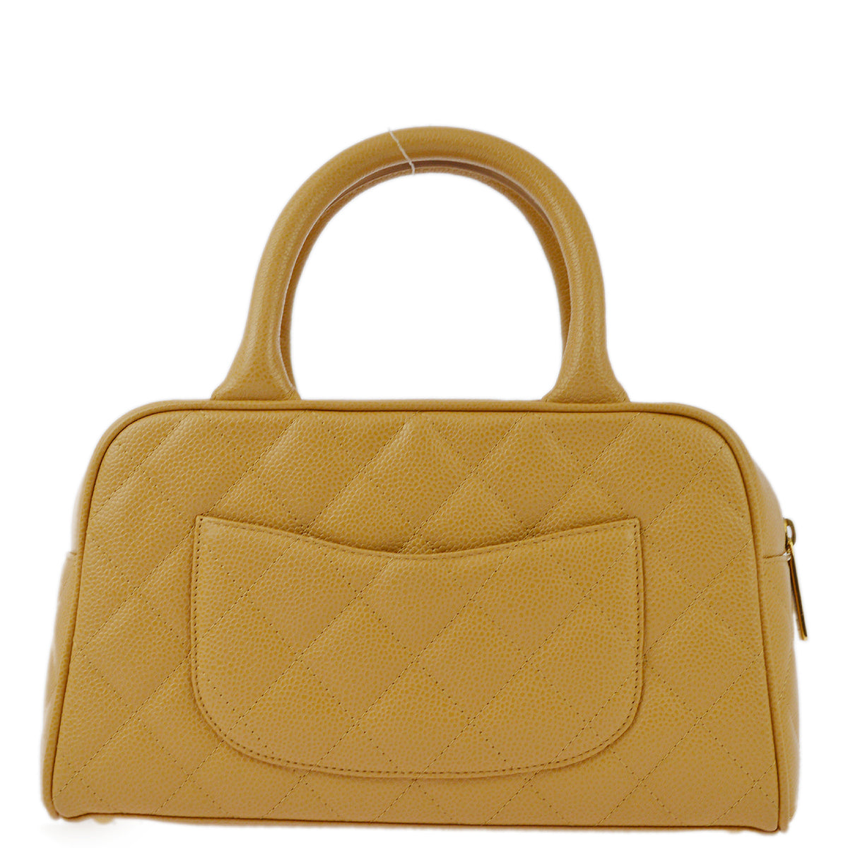 Luxury Chanel 2004-2005 Beige Caviar Bowling Bag 27