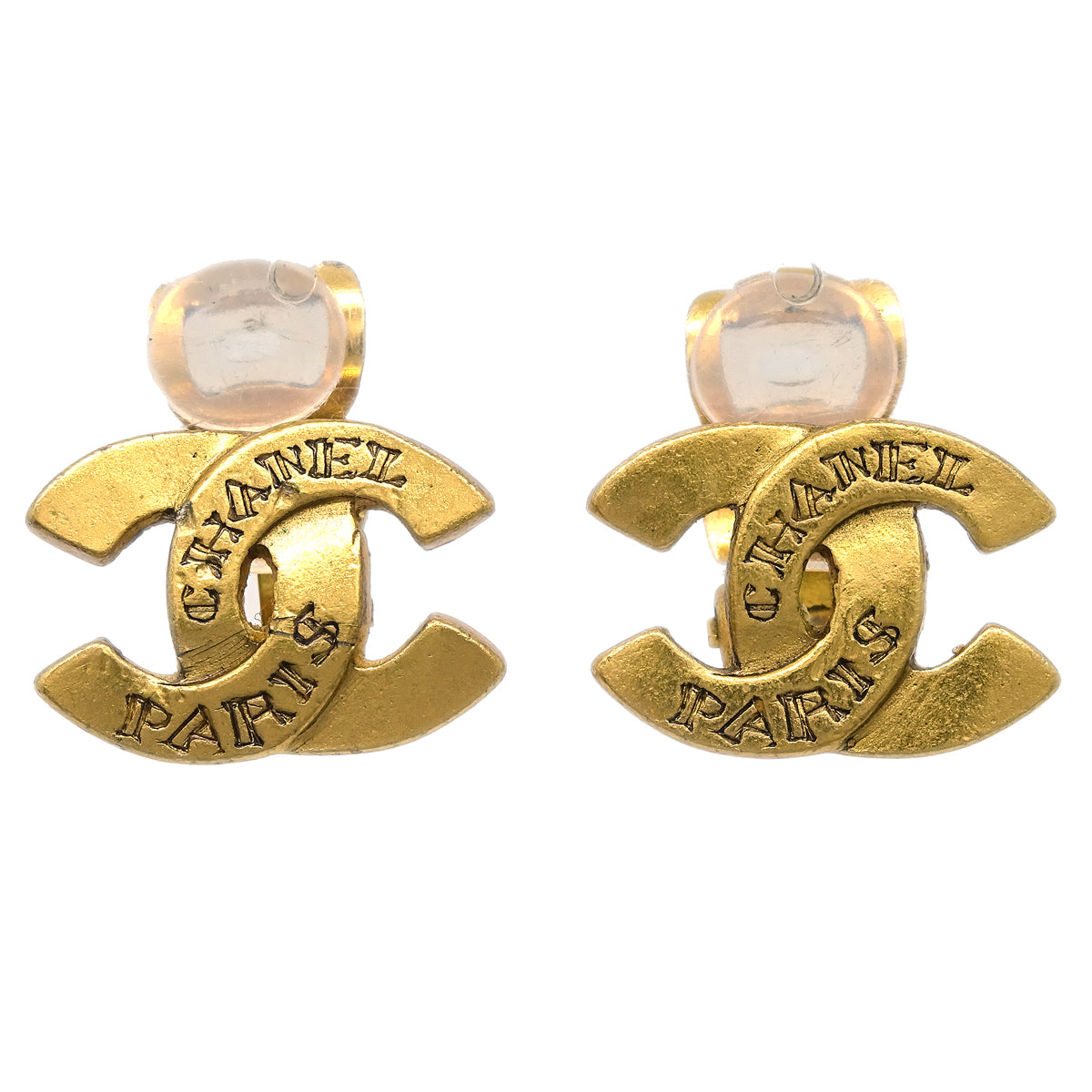 Luxury Chanel Gold CC Earrings Clip-On 99A