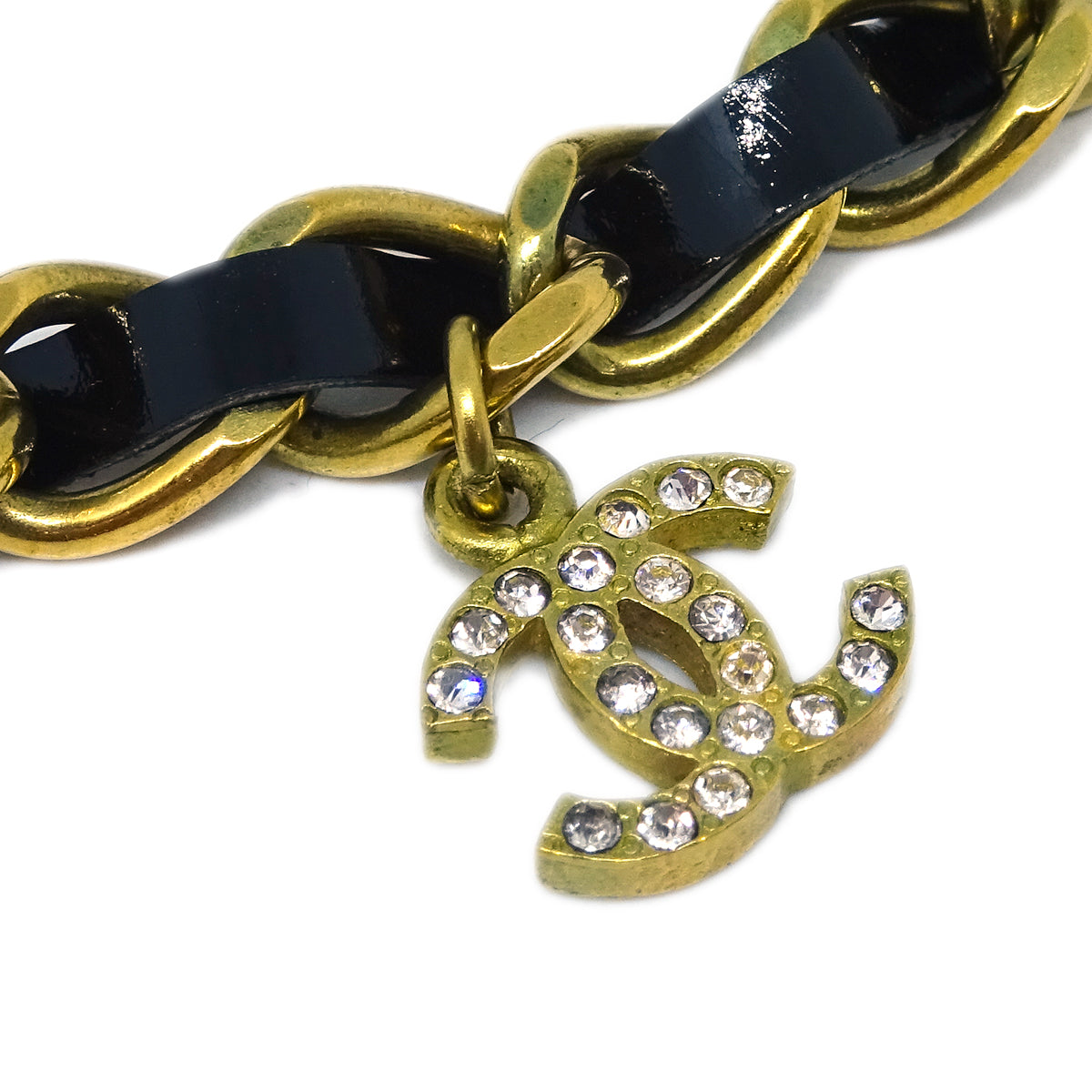 Luxury Chanel 1995 Crystal & Gold CC Choker