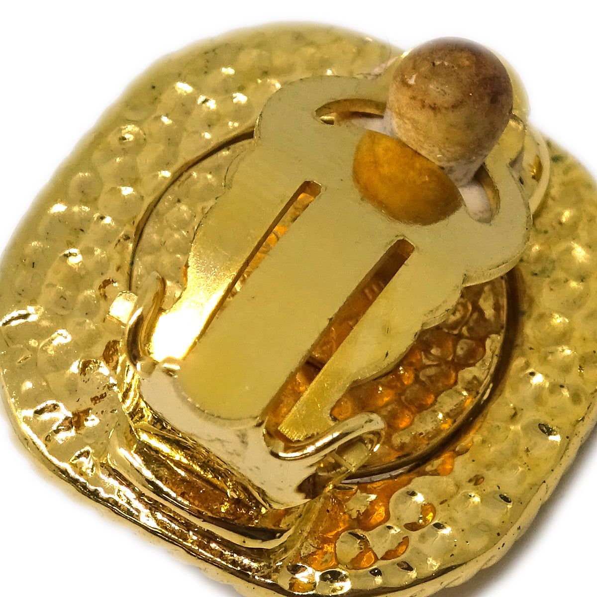 Luxury Chanel Earrings Clip-On Rhinestone Gold 95A