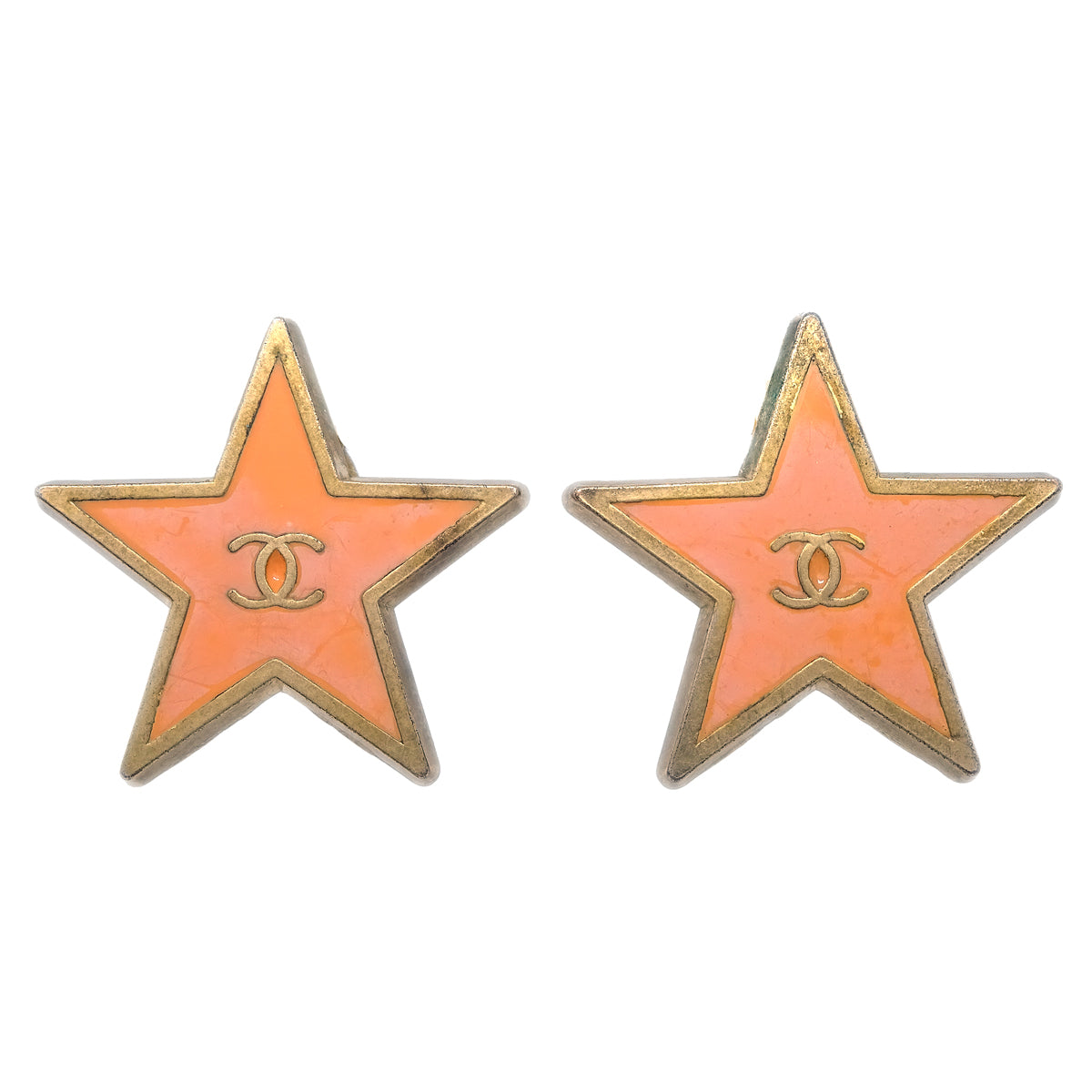 Luxury Chanel Star Earrings Clip-On Pink 01P