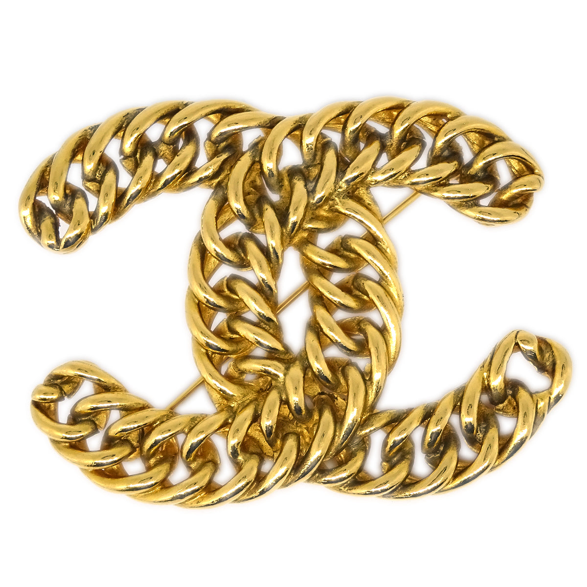 Luxury Chanel CC Brooch Pin Gold 1107