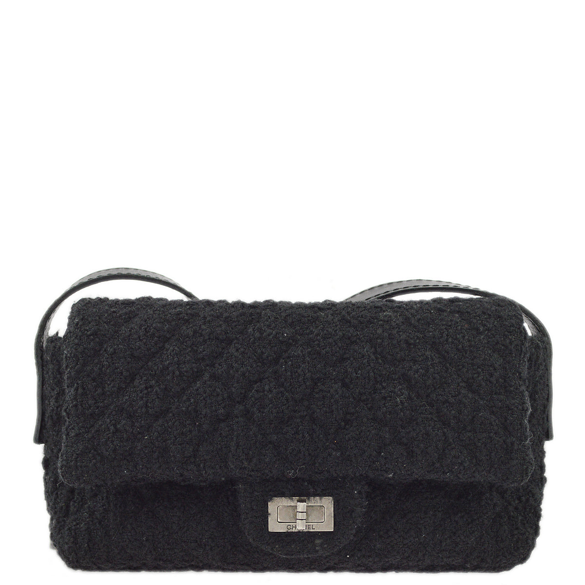 Luxury Chanel 2009-2010 Tweed Mademoiselle Lock Shoulder Bag