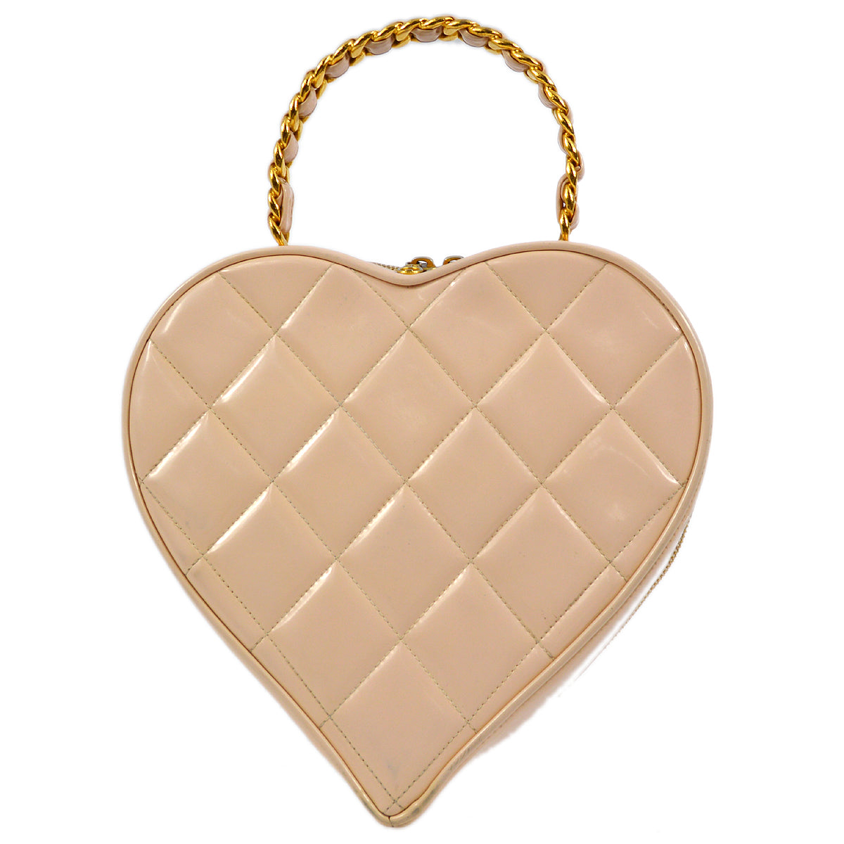 Luxury Chanel 1994-1996 Light Pink Heart Vanity Handbag