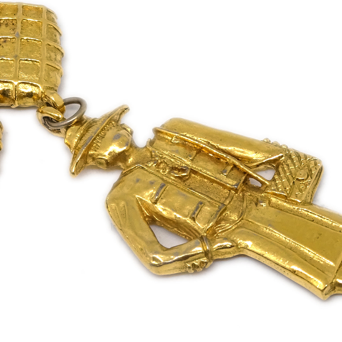 Luxury Chanel Mademoiselle Chain Pendant Necklace Gold