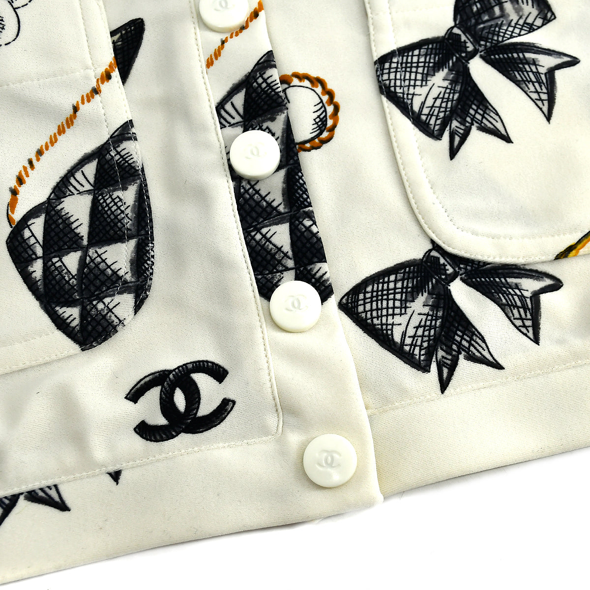 Luxury Chanel Cropped T-shirt Ivory 96P #38