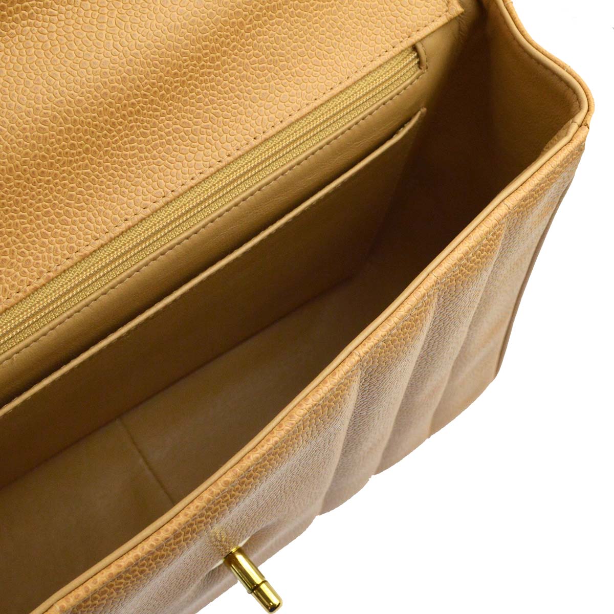 Luxury Chanel 1994-1996 Beige Caviar Mademoiselle Handbag