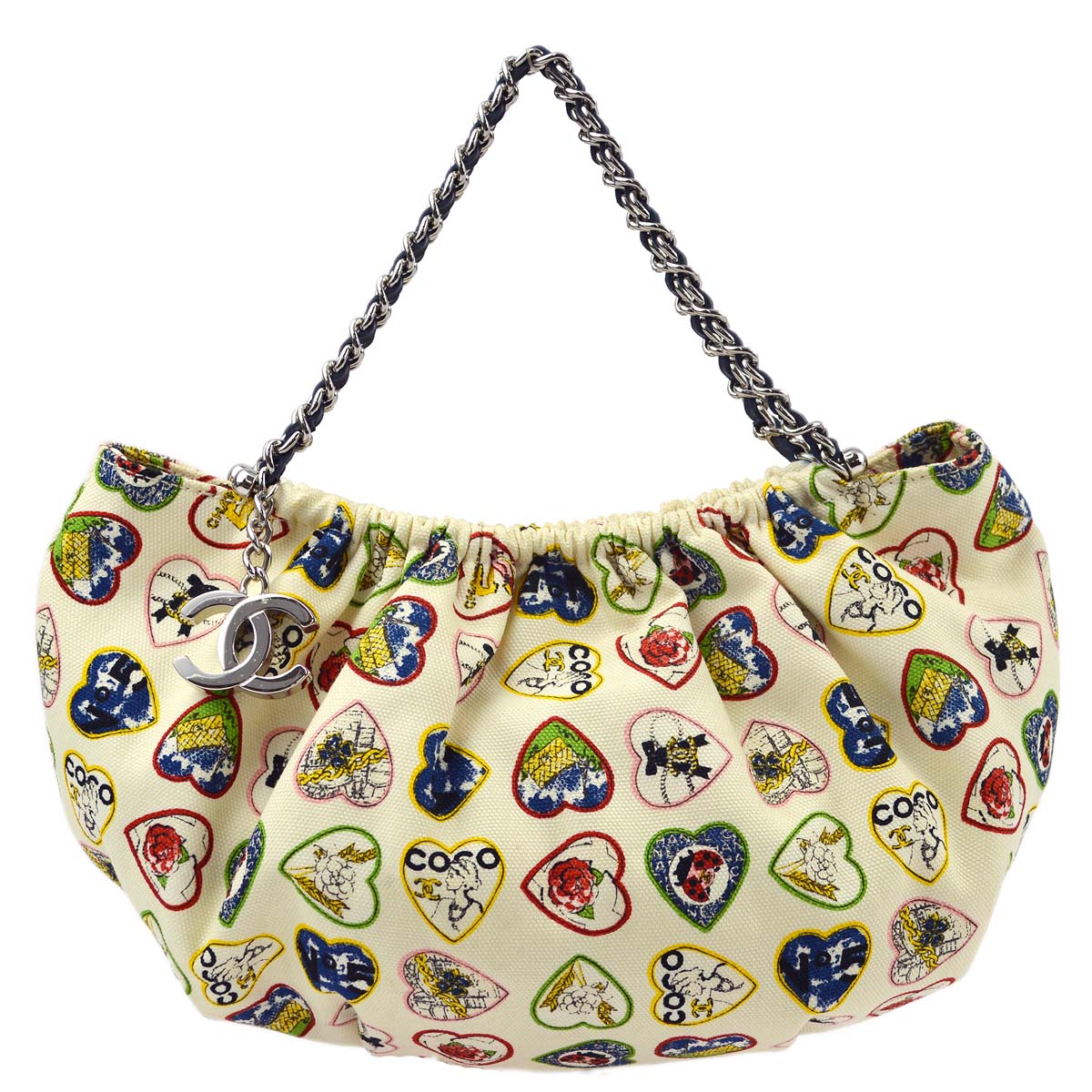 Luxury Chanel 2006 Canvas Valentine Chain Handbag