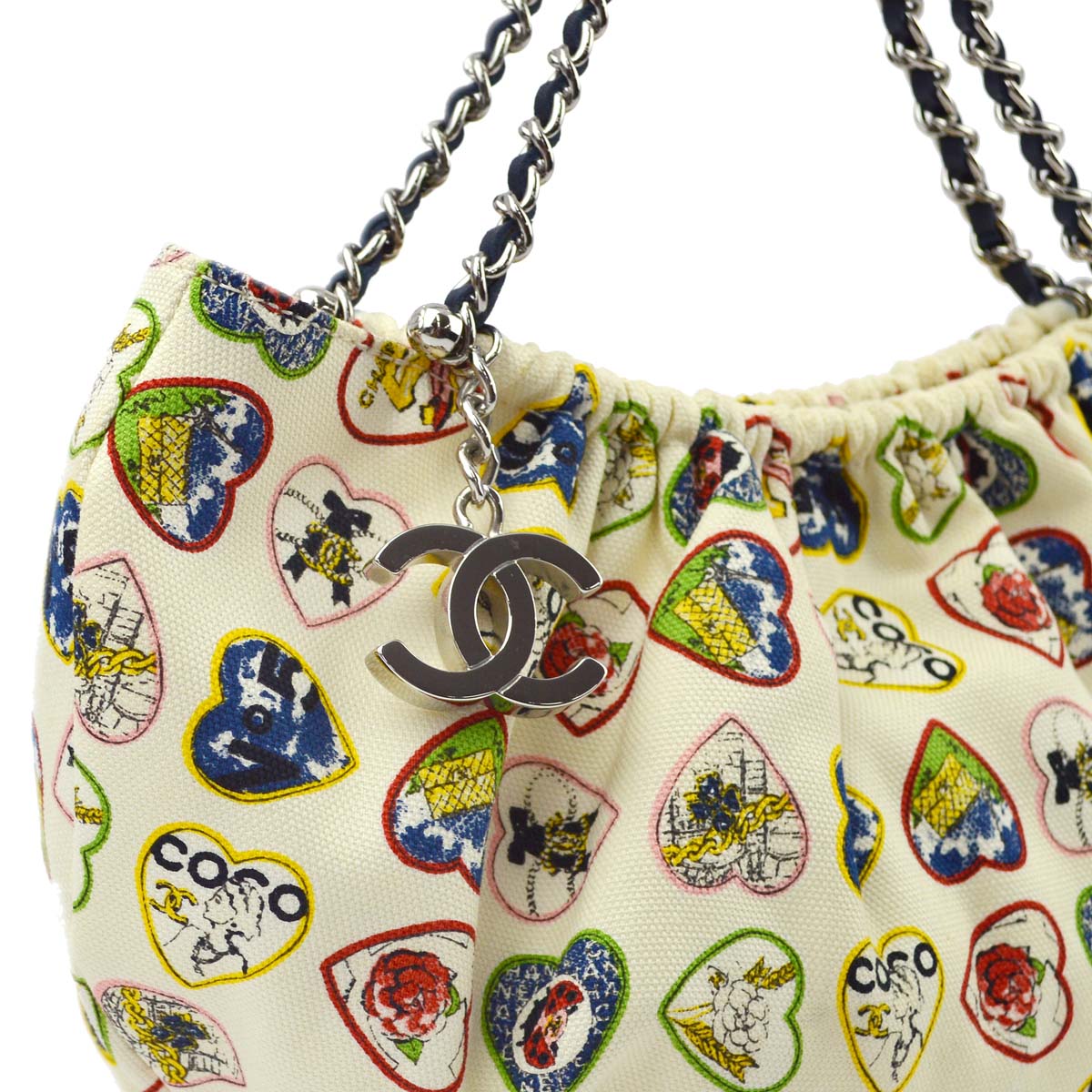 Luxury Chanel 2006 Canvas Valentine Chain Handbag
