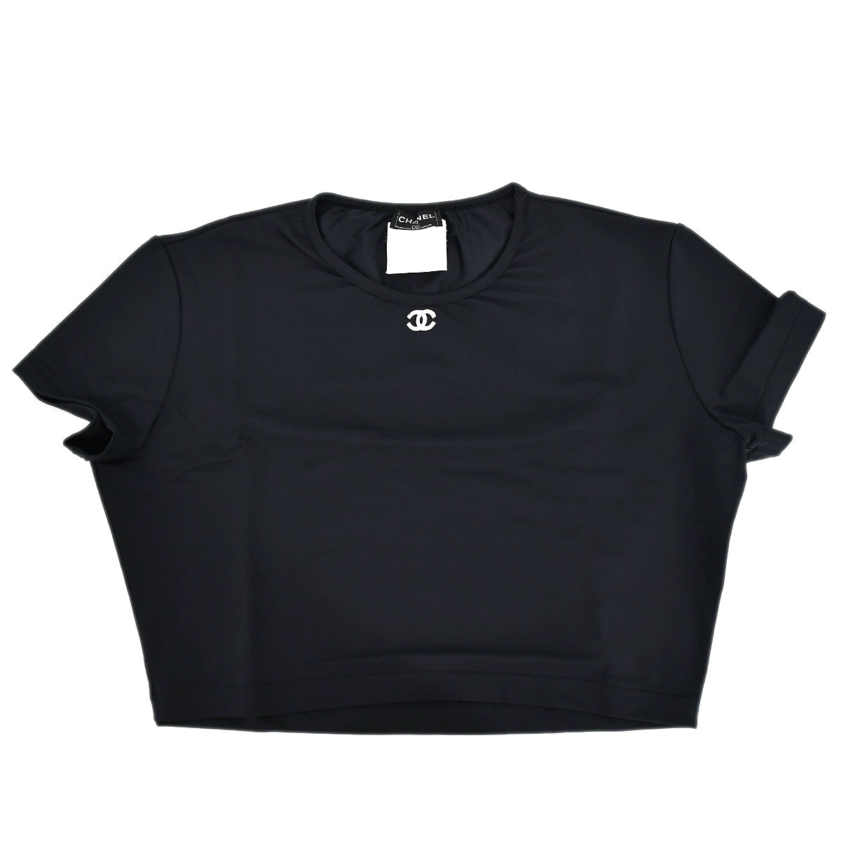 Luxury Chanel Cropped T-shirt Black P95 #44