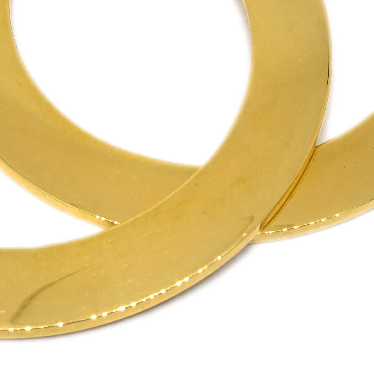 Luxury Chanel Hoop Dangle Earrings Clip-On Gold