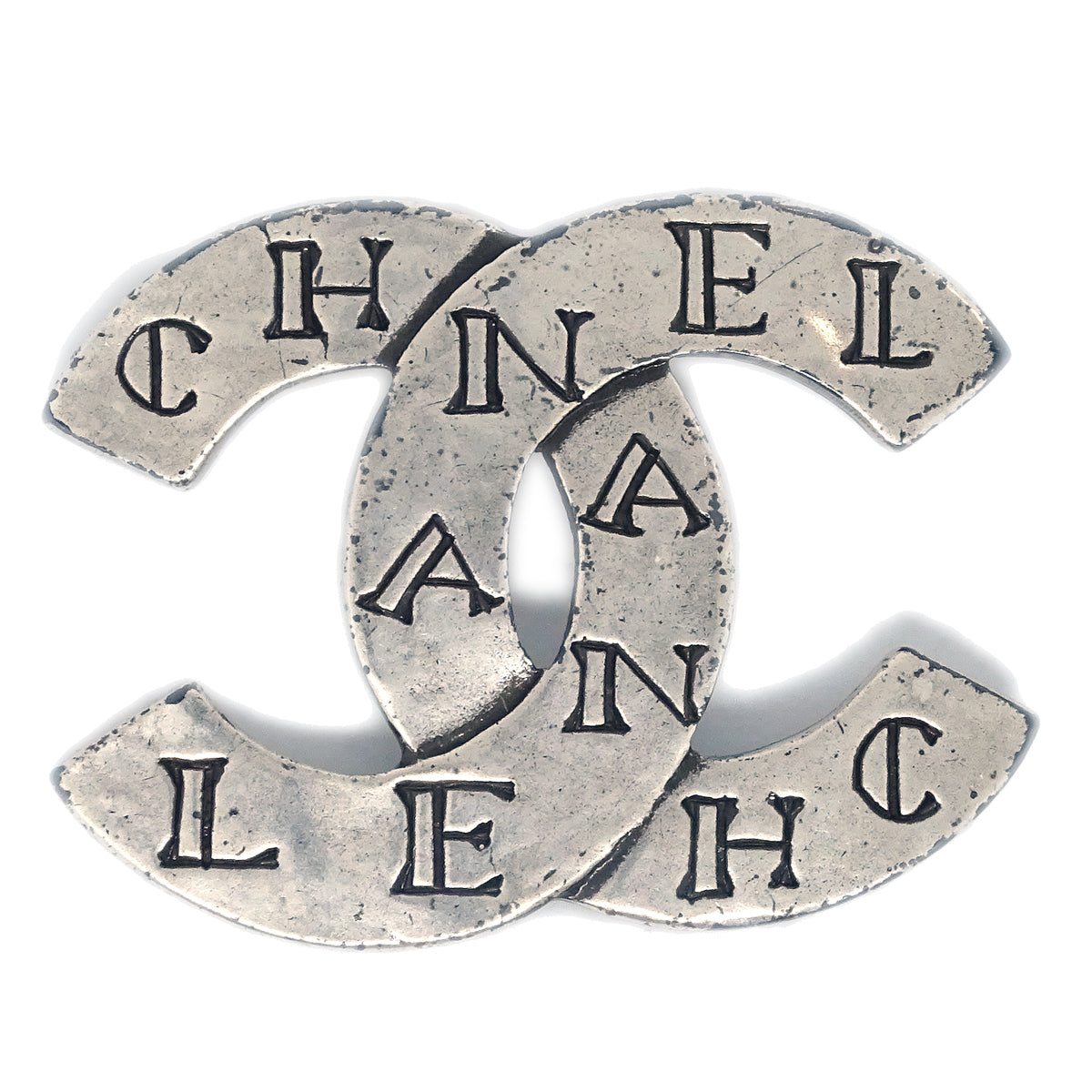 Luxury Chanel CC Brooch Pin Silver 99A