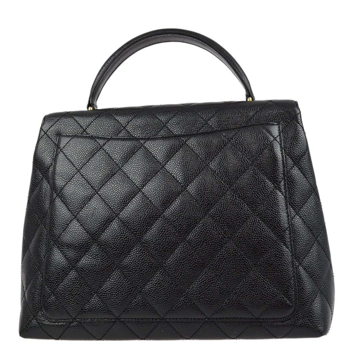 Luxury Chanel 2001-2003 Black Caviar Kelly Handbag