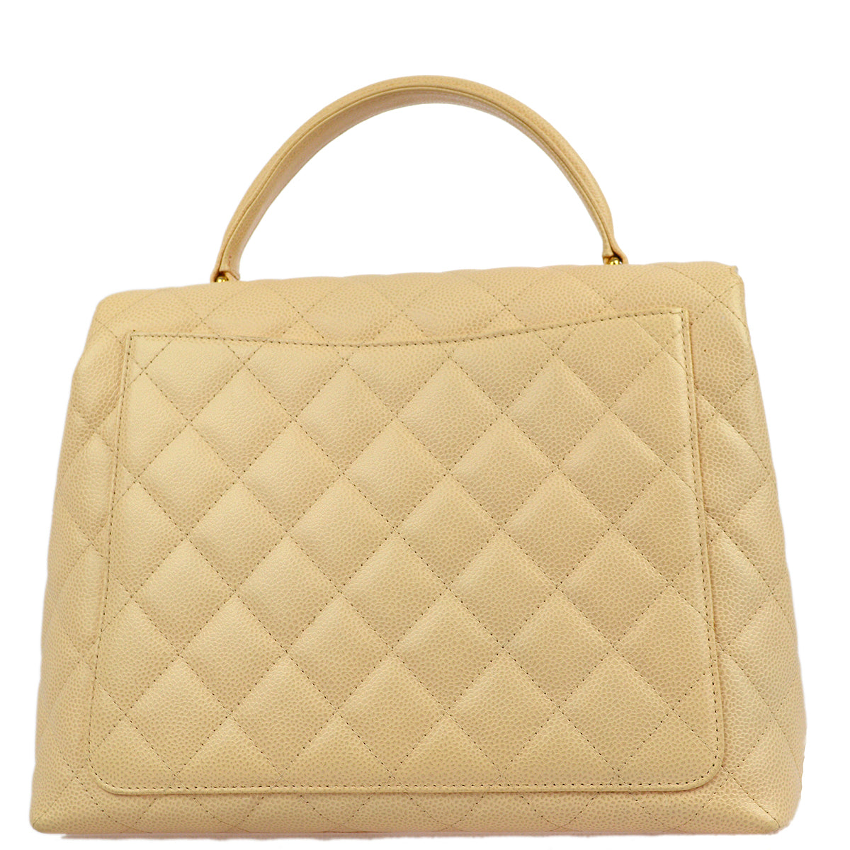Luxury Chanel 2003-2004 Beige Caviar Kelly Handbag