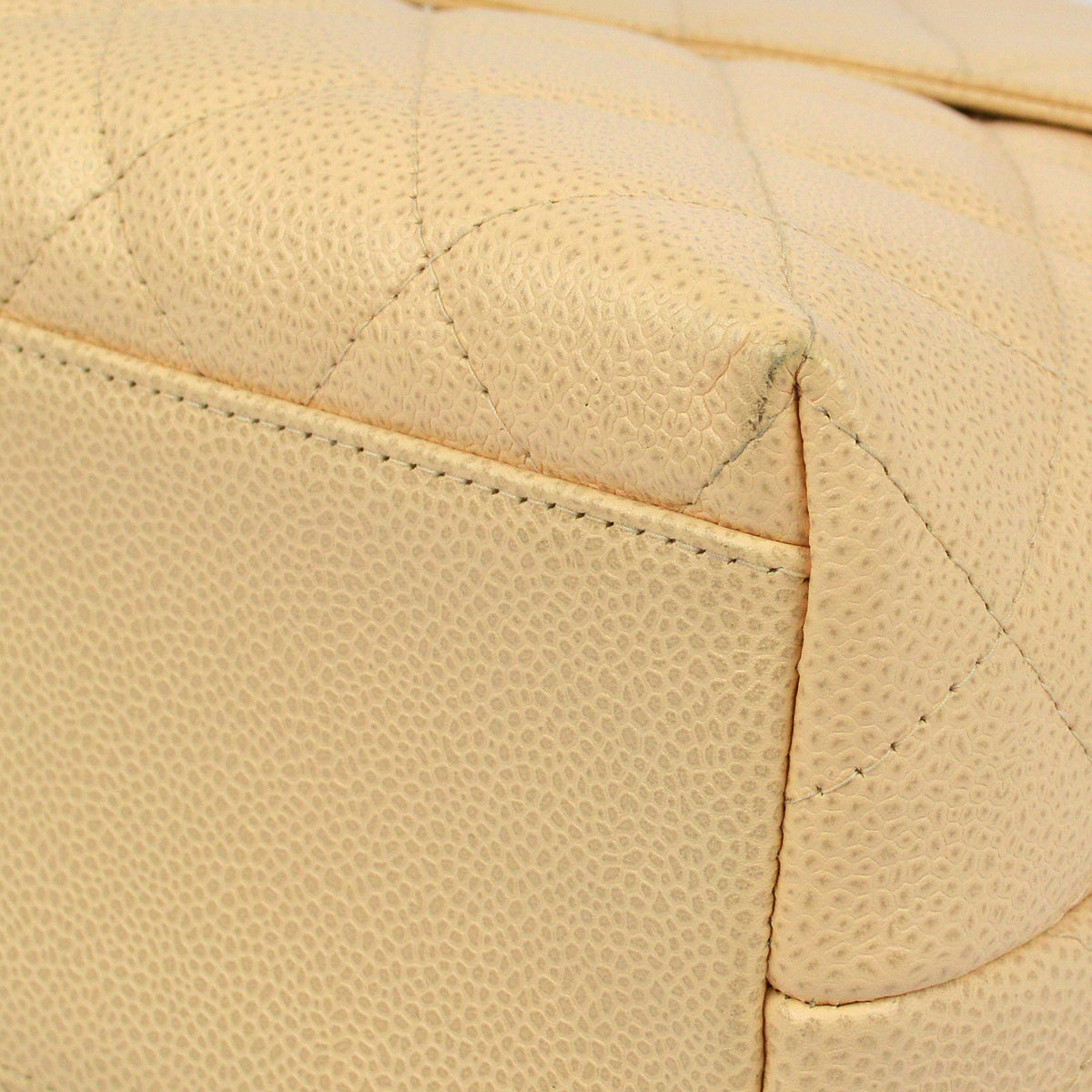 Luxury Chanel 2003-2004 Beige Caviar Kelly Handbag