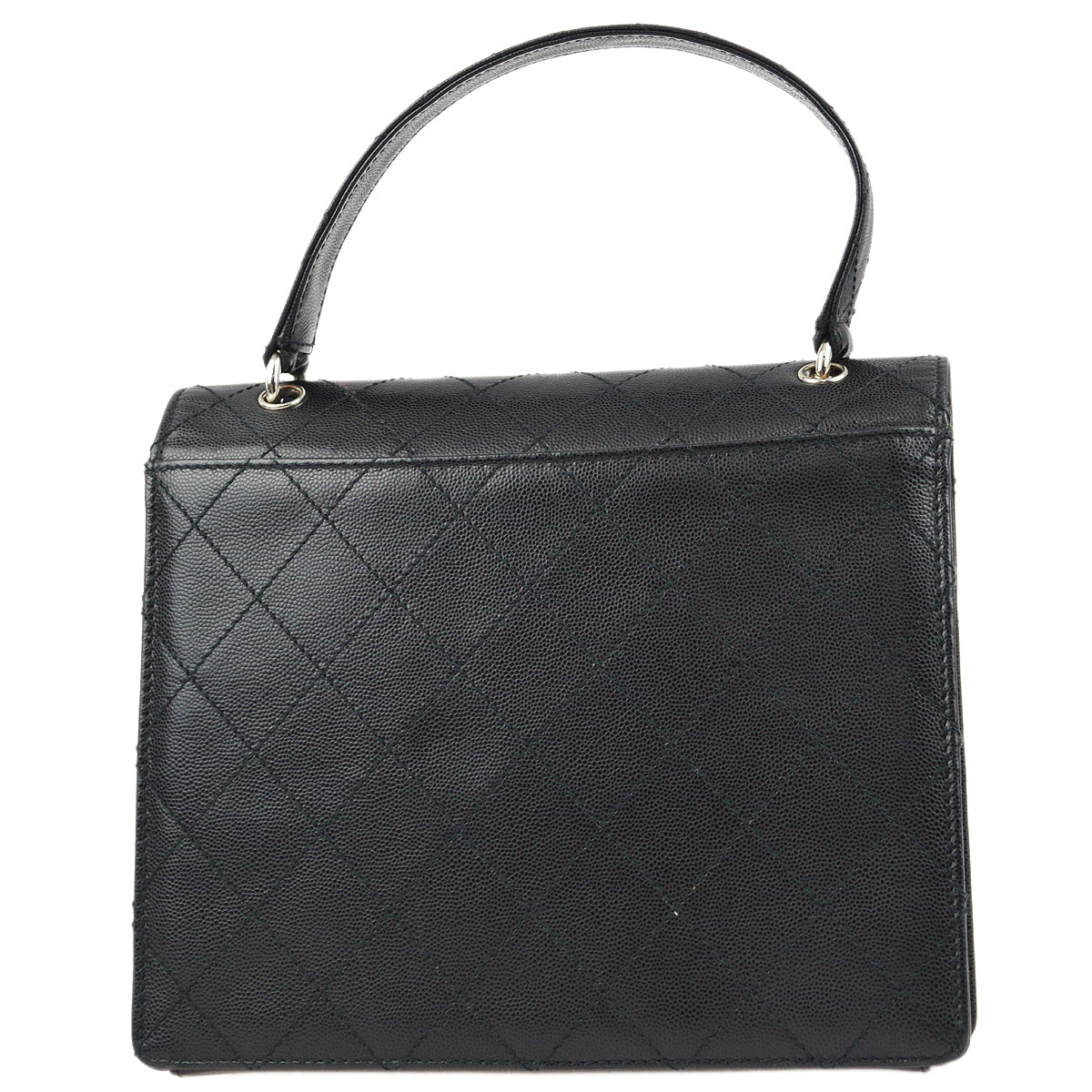 Luxury Chanel 1997-1999 Black Caviar Handbag