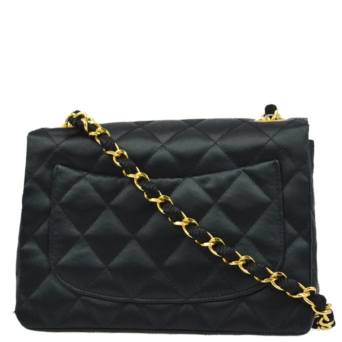 Luxury Chanel 1989-1991 Satin Mini Classic Square Flap Shoulder Bag 17