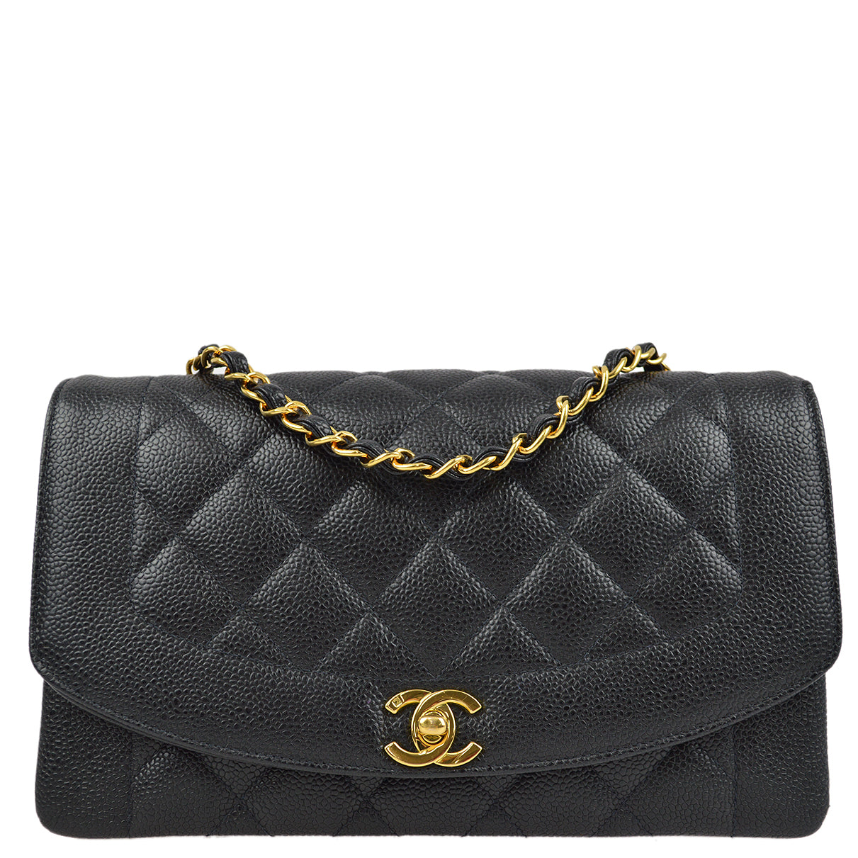 Luxury Chanel Black Caviar Medium Diana Shoulder Bag