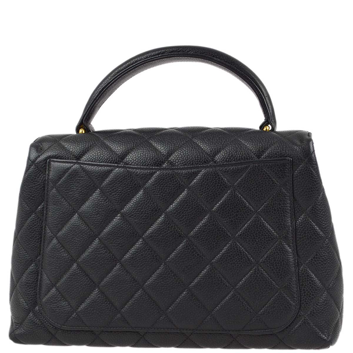 Luxury Chanel 1996-1997 Black Caviar Kelly Handbag