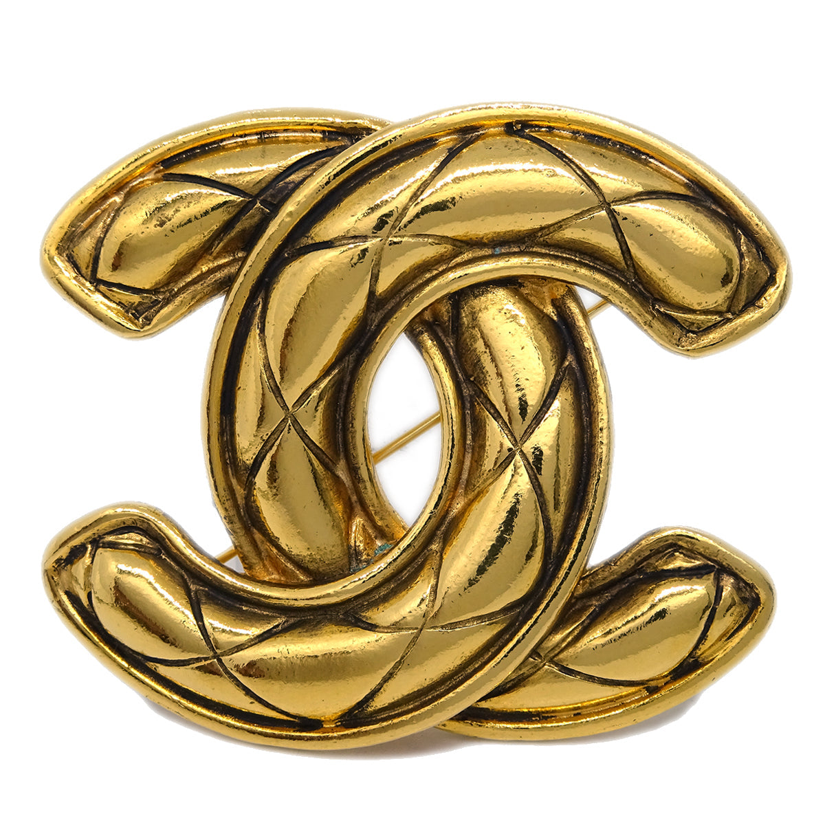 Luxury Chanel CC Brooch Pin Large Gold 1152