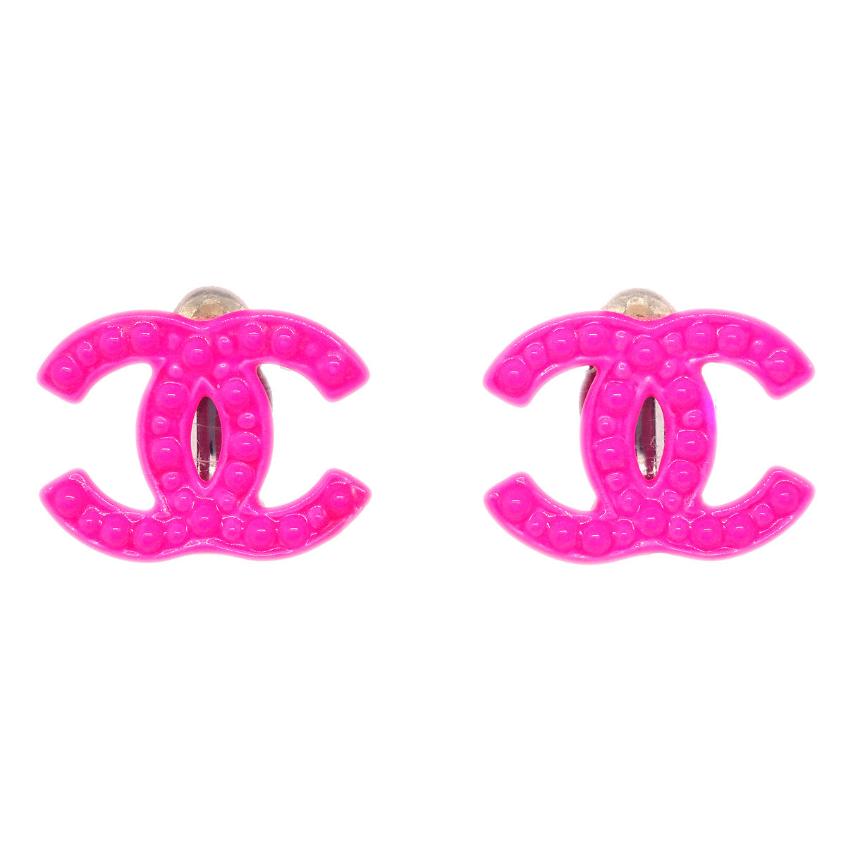 Luxury Chanel CC Earrings Clip-On Pink 04A