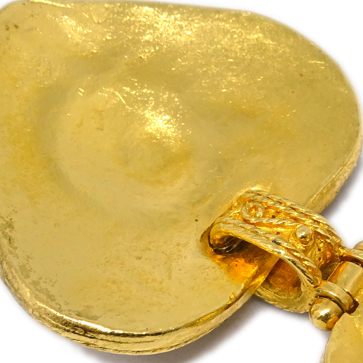 Luxury Chanel Gripoix Brooch Pin Gold Red 94A