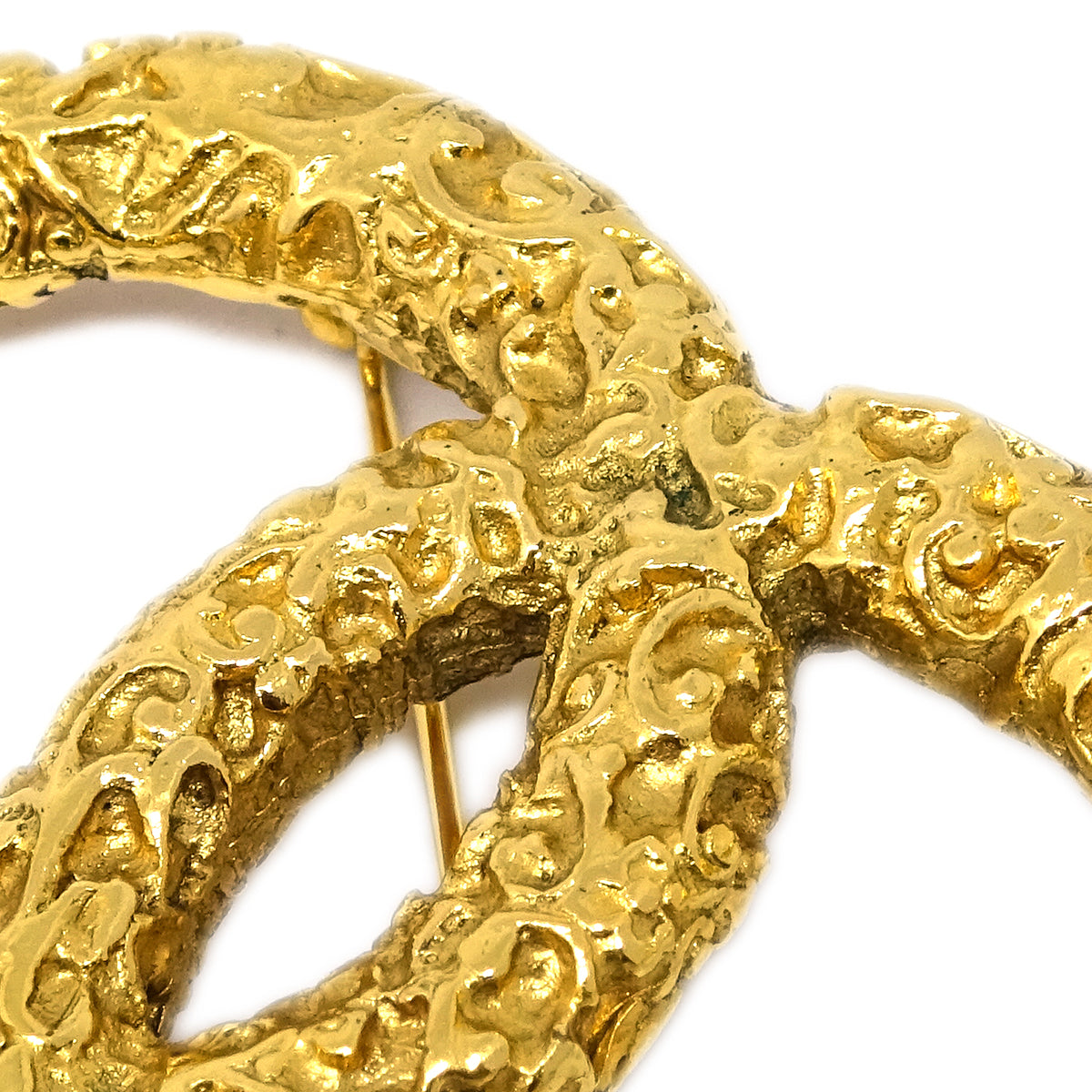 Luxury Chanel Fringe Brooch Pin Gold 93A