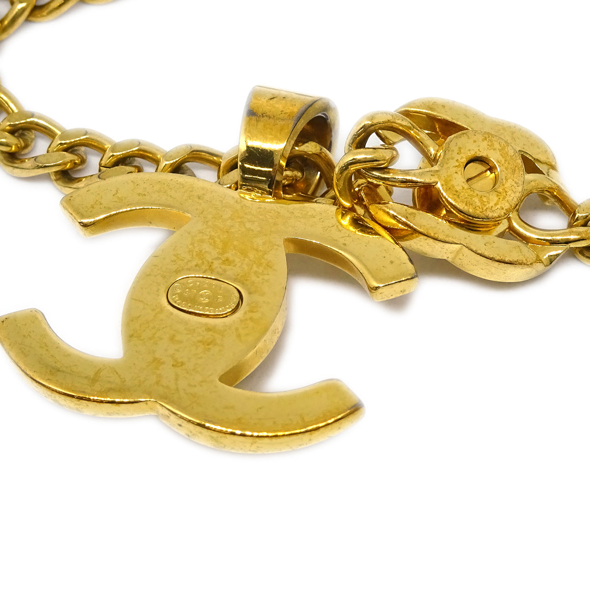 Luxury Chanel Turnlock Gold Chain Necklace 97P