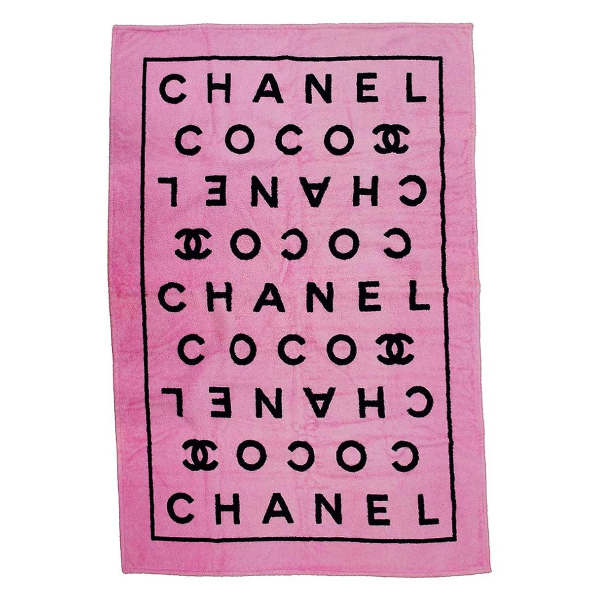 Luxury Chanel Logo Beach Towel Pink Small New