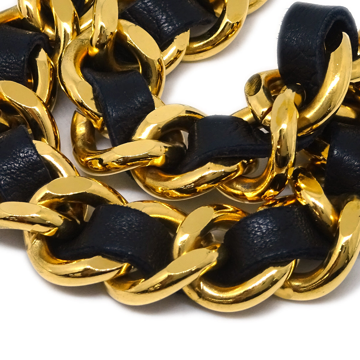 Luxury Chanel Medallion Chain Belt Black Small New