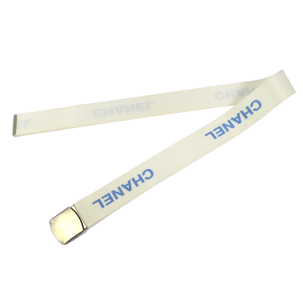 Luxury Chanel White GI Belt 99S Small New