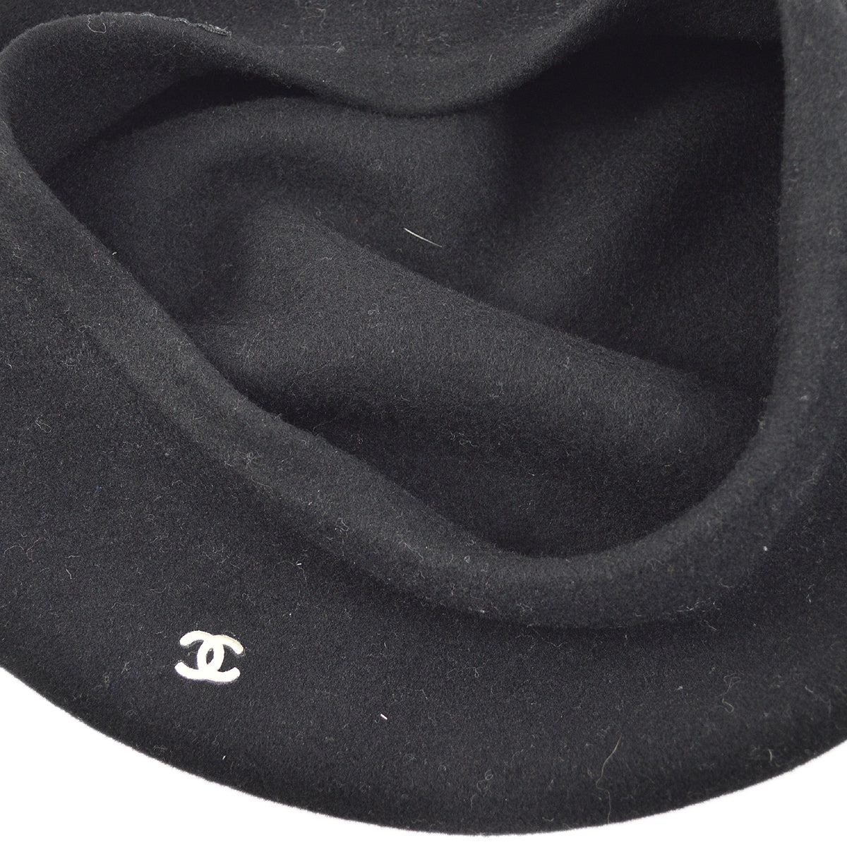 Luxury Chanel Oversize Black Hat Beret Small New