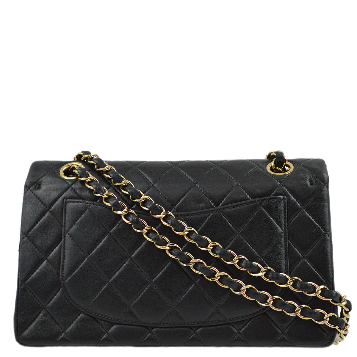Luxury Chanel 2001-2003 Black Lambskin Small Classic Double Flap Shoulder Bag