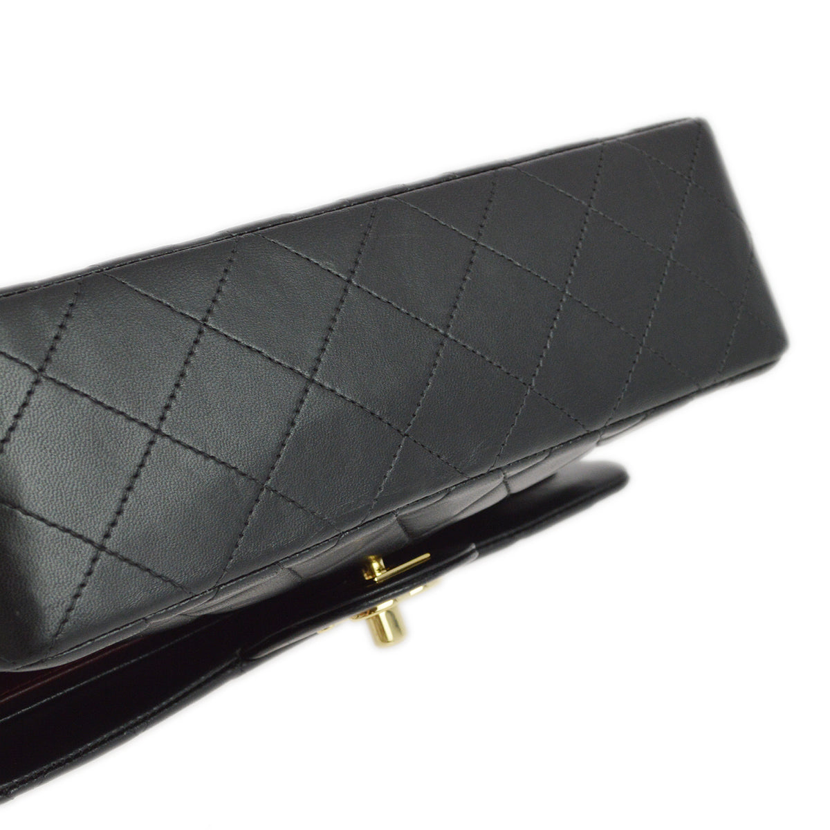 Luxury Chanel 2001-2003 Black Lambskin Small Classic Double Flap Shoulder Bag