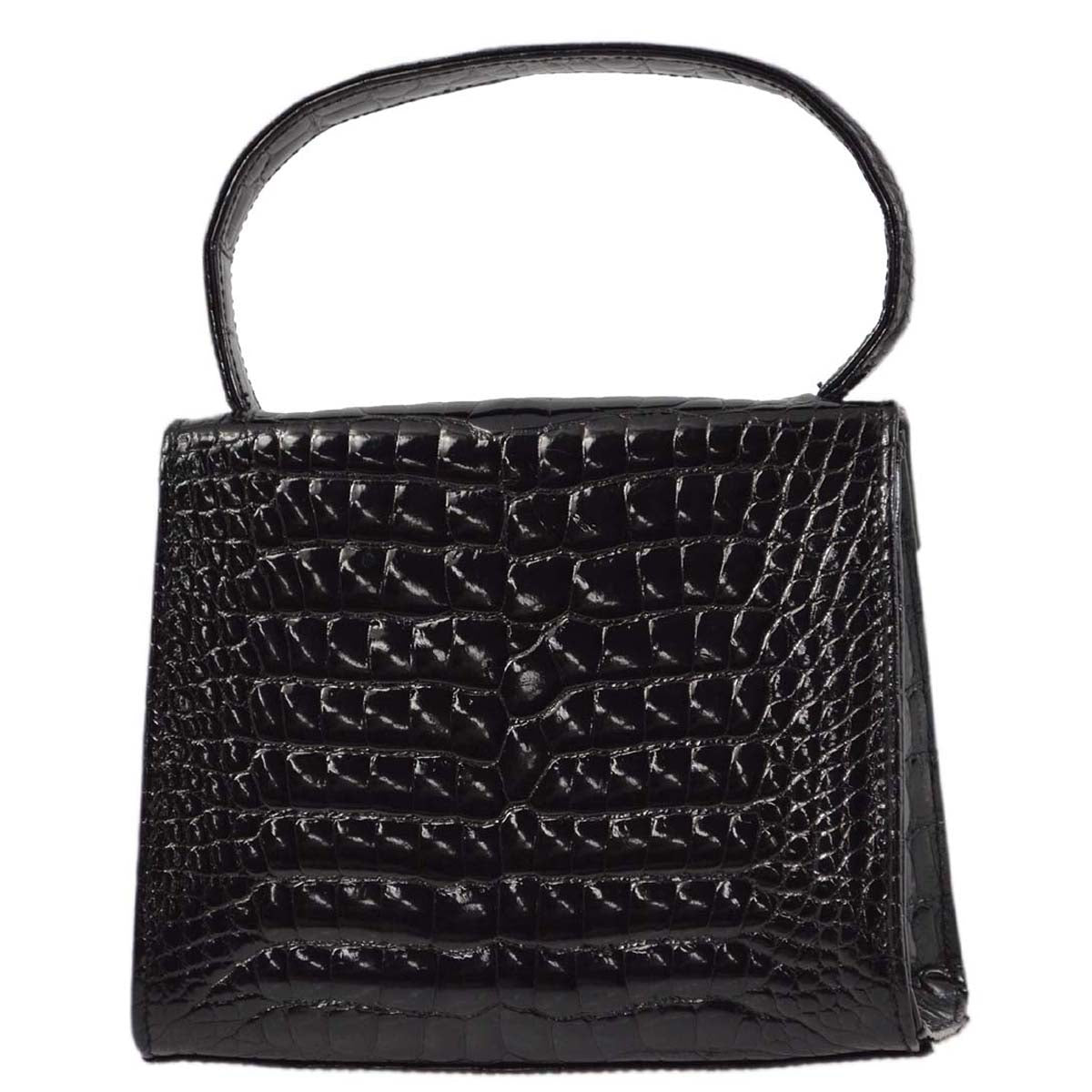 Luxury Chanel * 1996-1997 Black Crocodile Handbag