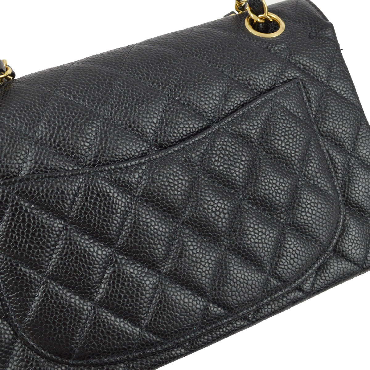 Luxury Chanel 2001-2003 Black Caviar Small Classic Double Flap Shoulder Bag
