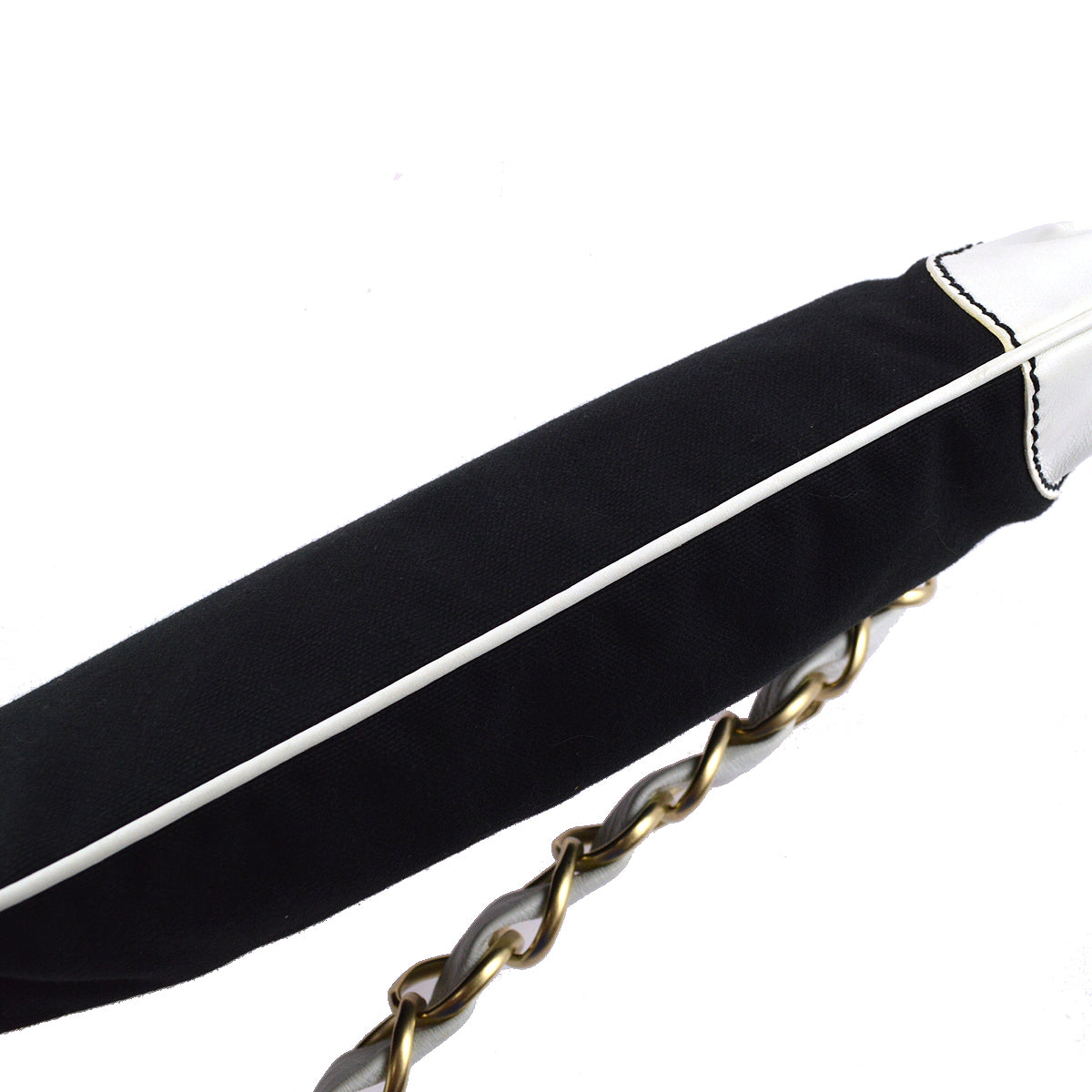 Luxury Chanel 2003-2004 Canvas Calfskin Chain Shoulder Bag