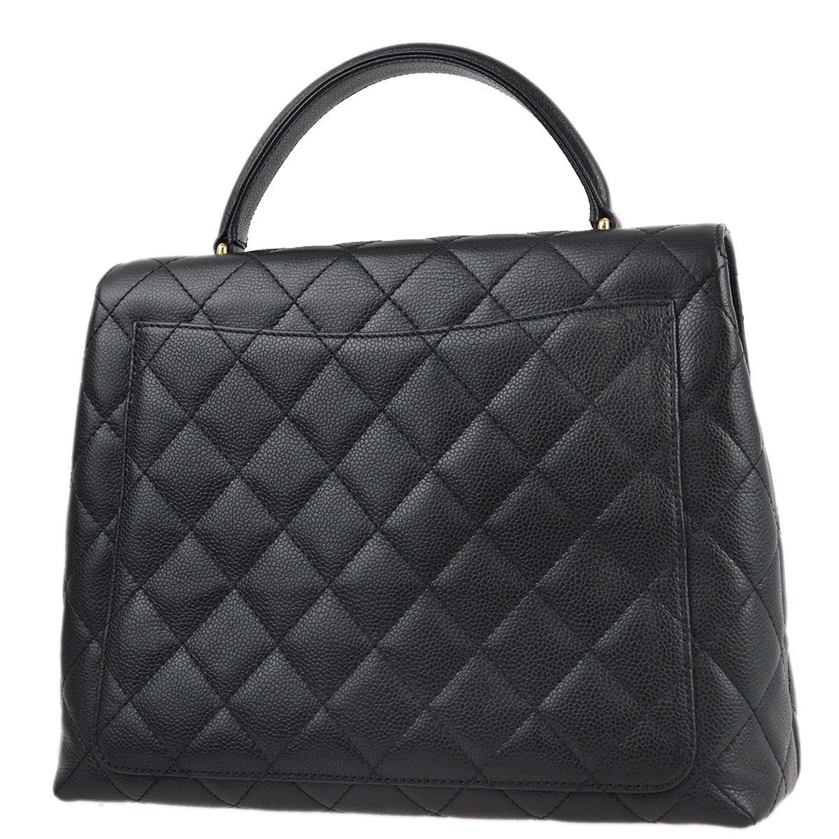 Luxury Chanel 2001-2003 Black Caviar Top Handle Handbag
