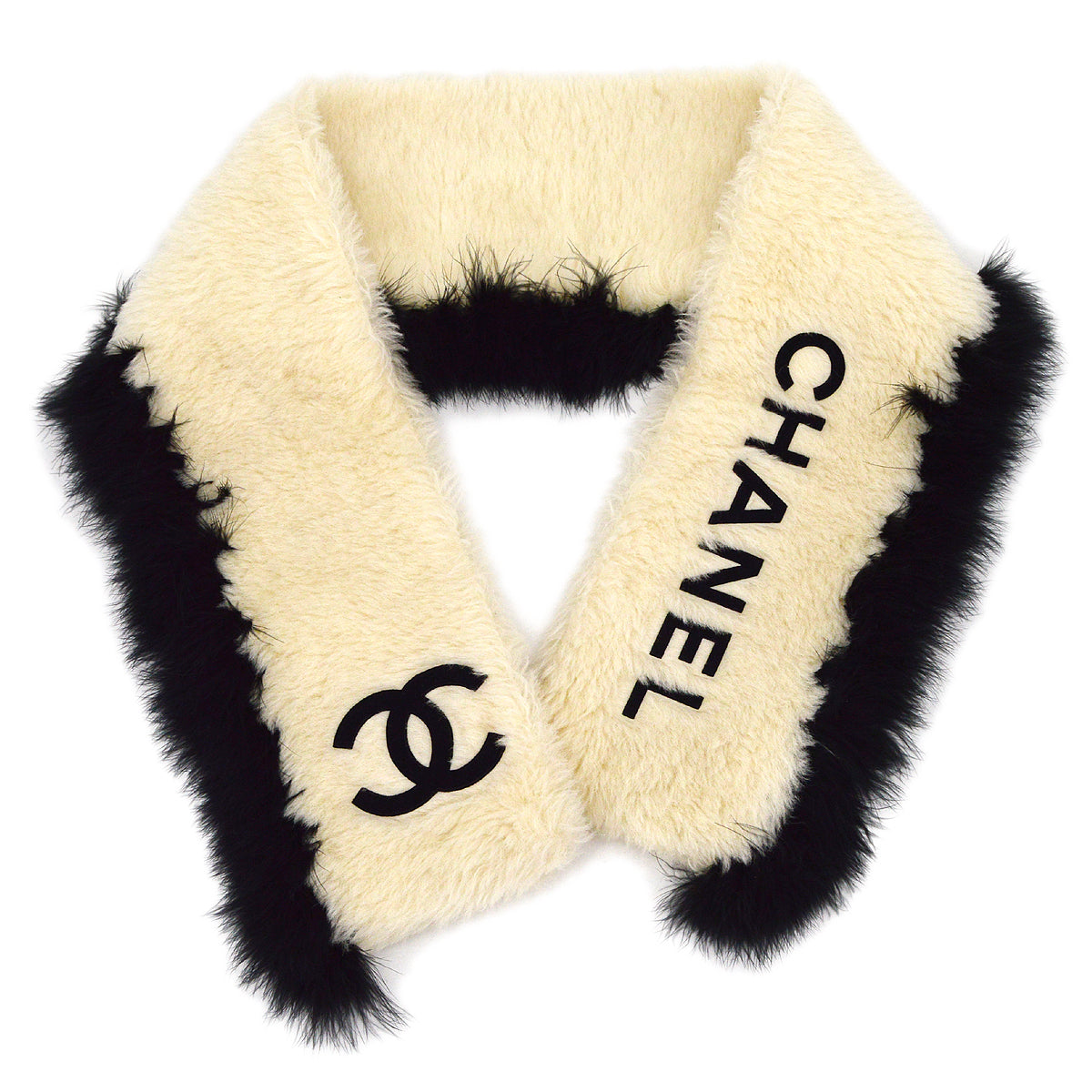 Luxury Chanel Fur Stole White Small New