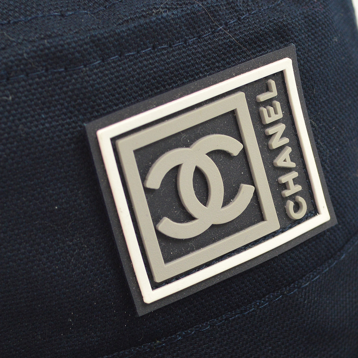 Luxury Chanel Navy Sport Line Bucket Hat #M Small New
