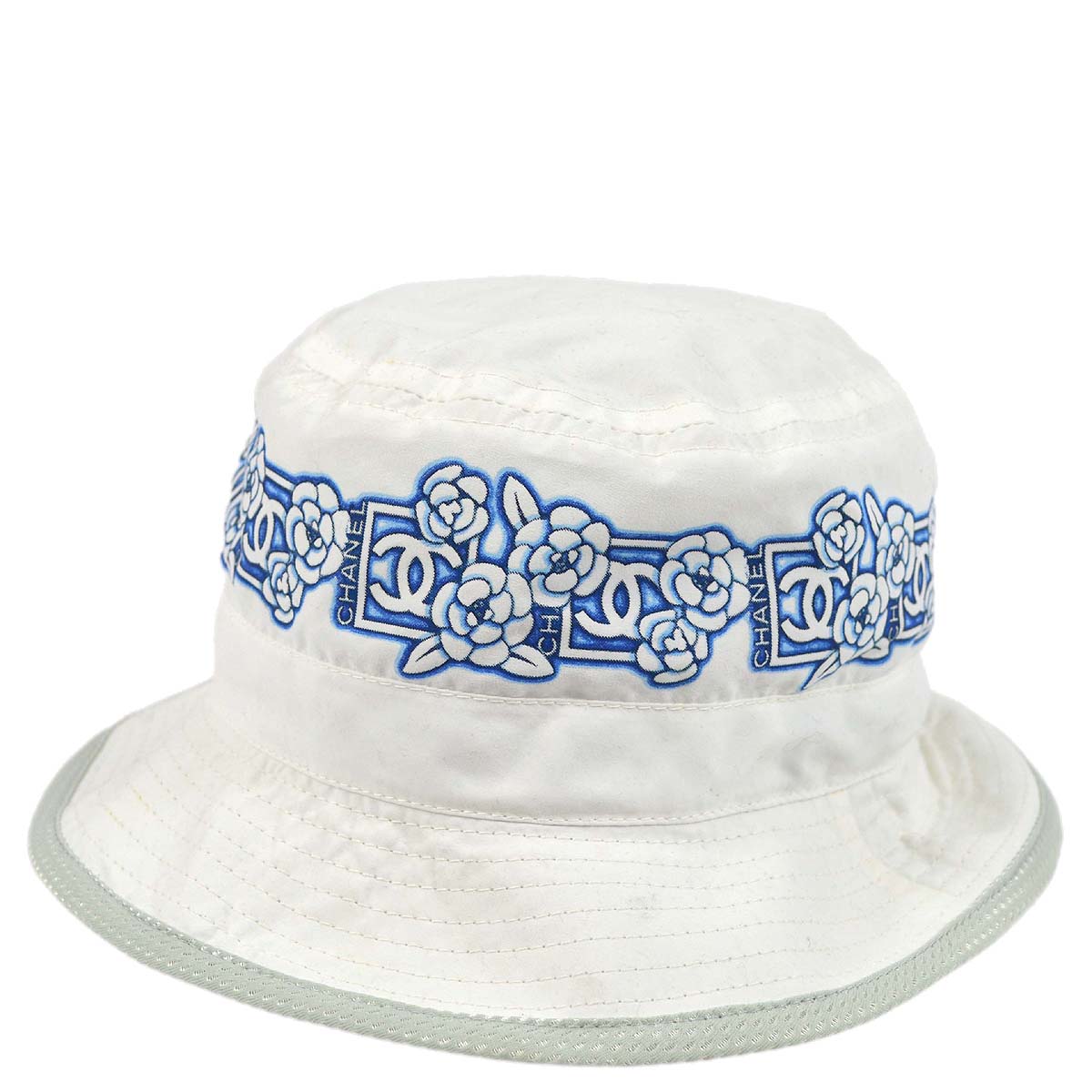 Luxury Chanel White Sport Line Bucket Hat #M Small New