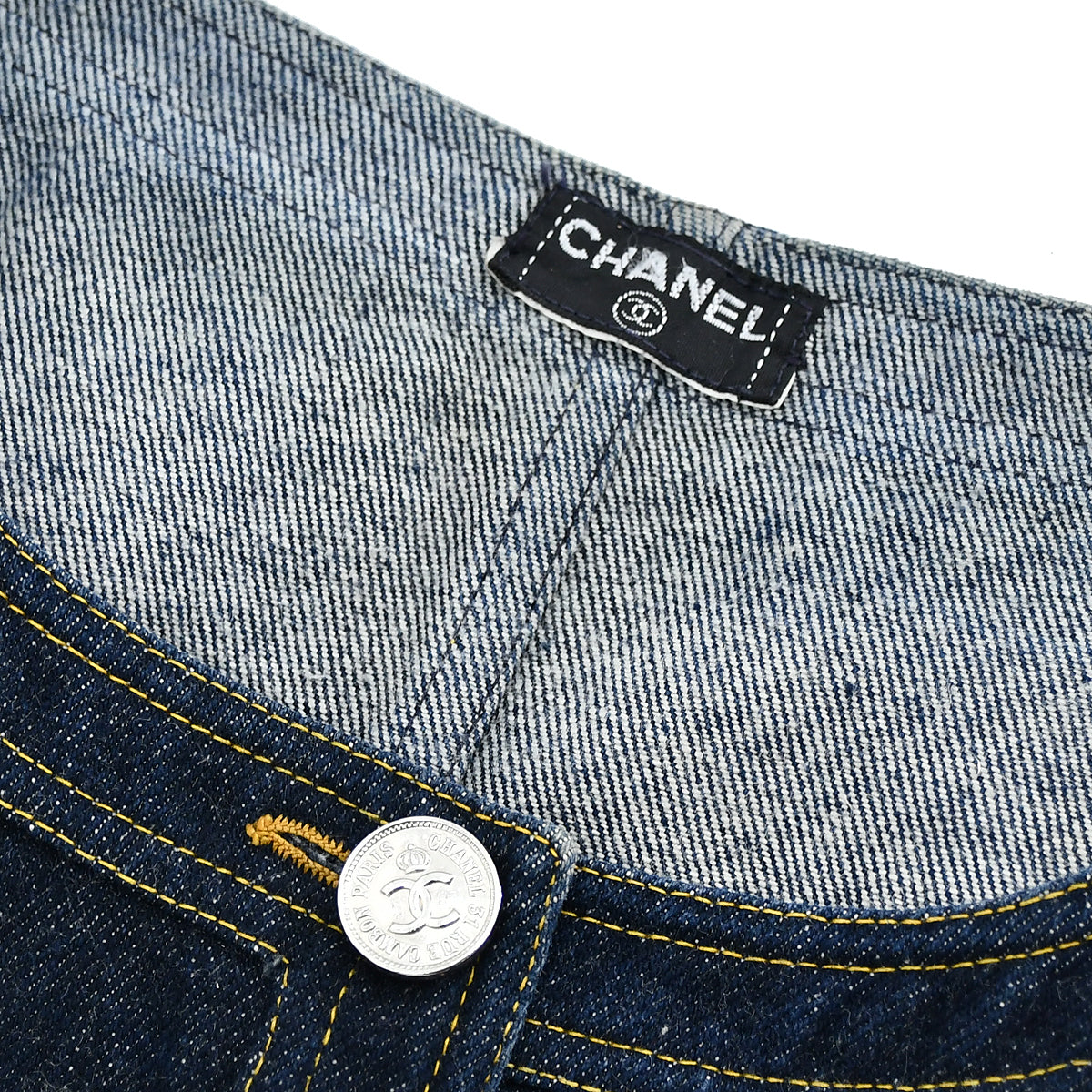 Luxury Chanel Vest Denim Jacket Indigo