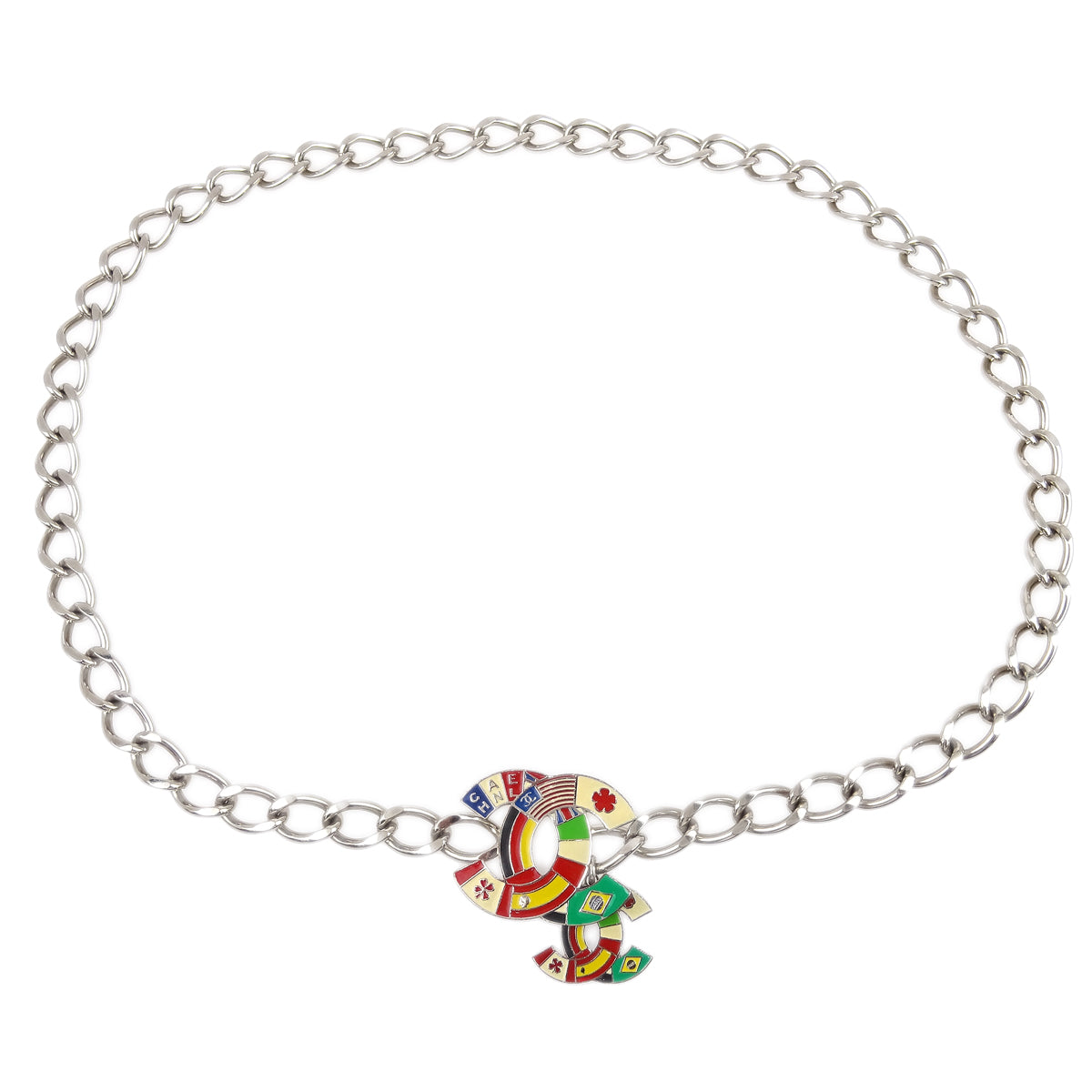 Luxury Chanel Silver Chain Belt 03A Small New