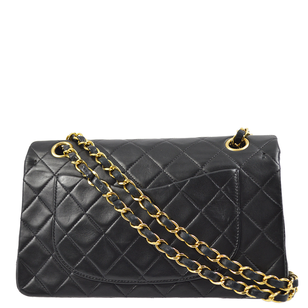 Luxury Chanel 1997-1999 Black Lambskin Small Classic Double Flap Shoulder Bag