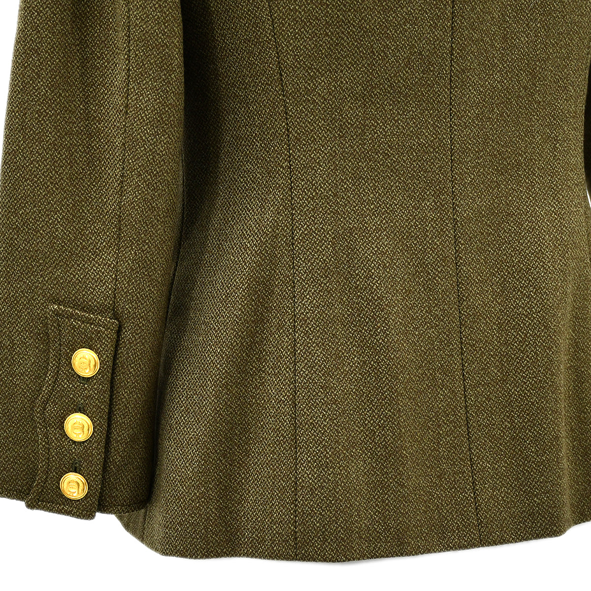 Luxury Chanel Single Breasted Jacket Khaki 96A #40